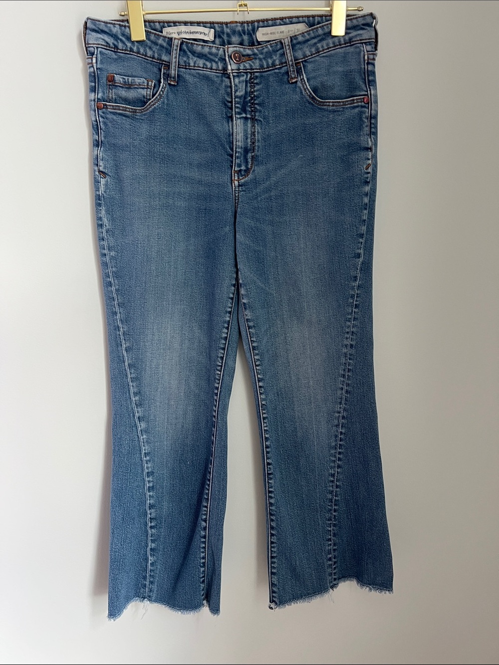 Pilcro and the Letterpress | Women’s Blue Cropped Raw-Hem Jeans Size 31